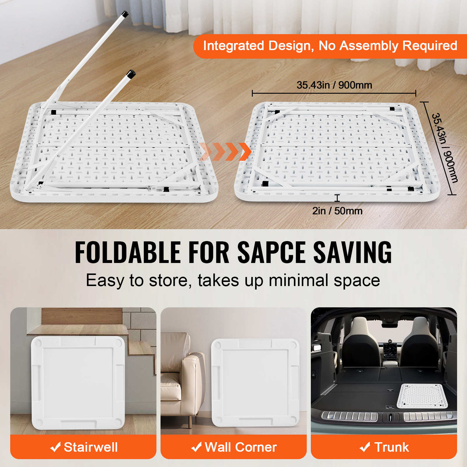 VEVOR Mahjong Table 4 Player Folding Card Table & Table Mat Cup Holder Chip Tray - Image 3