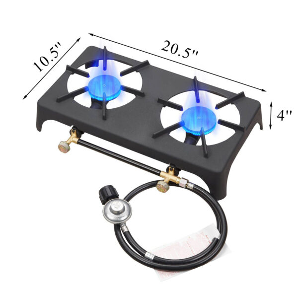 Vivicreate Double Burner Propane Stove – Portable Outdoor Gas Cooker with CSA Certified Regulator & Hose for Camping Gear, BBQ Grill, Tactical Cooking, Home Brewing & Turkey Fry – Survival Kit Essential - Image 14