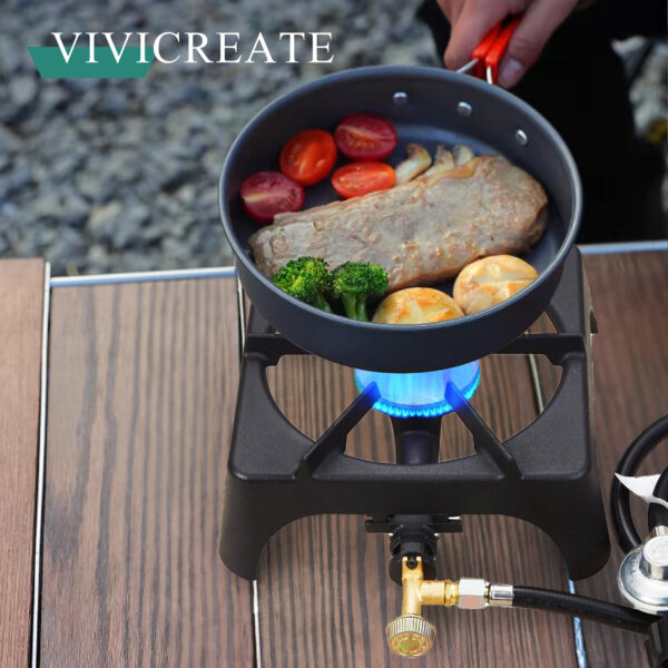 Vivicreate Double Burner Propane Stove – Portable Outdoor Gas Cooker with CSA Certified Regulator & Hose for Camping Gear, BBQ Grill, Tactical Cooking, Home Brewing & Turkey Fry – Survival Kit Essential - Image 10