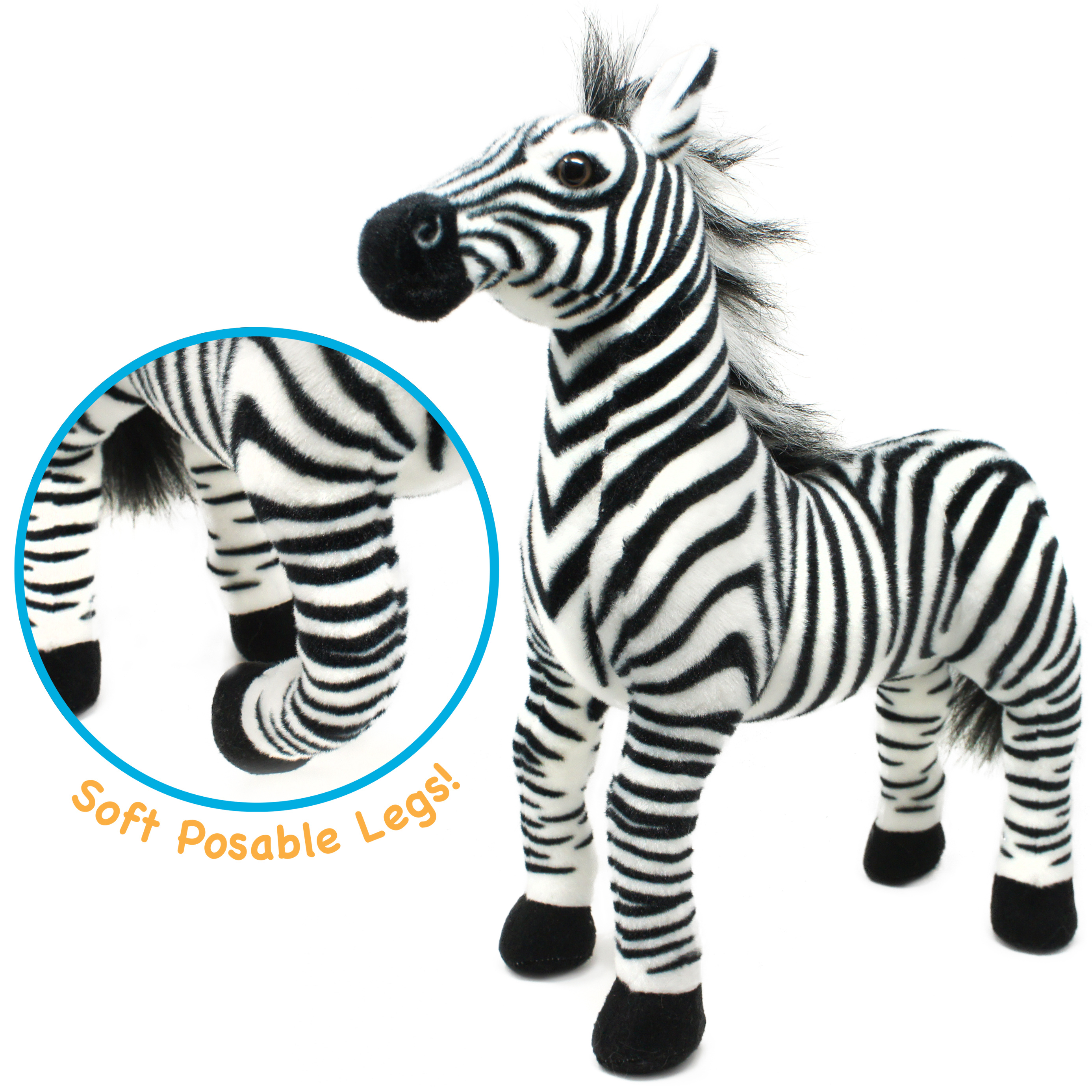 Zebenjo The Zebra - 16 Inch Stuffed Animal Plush - Image 4