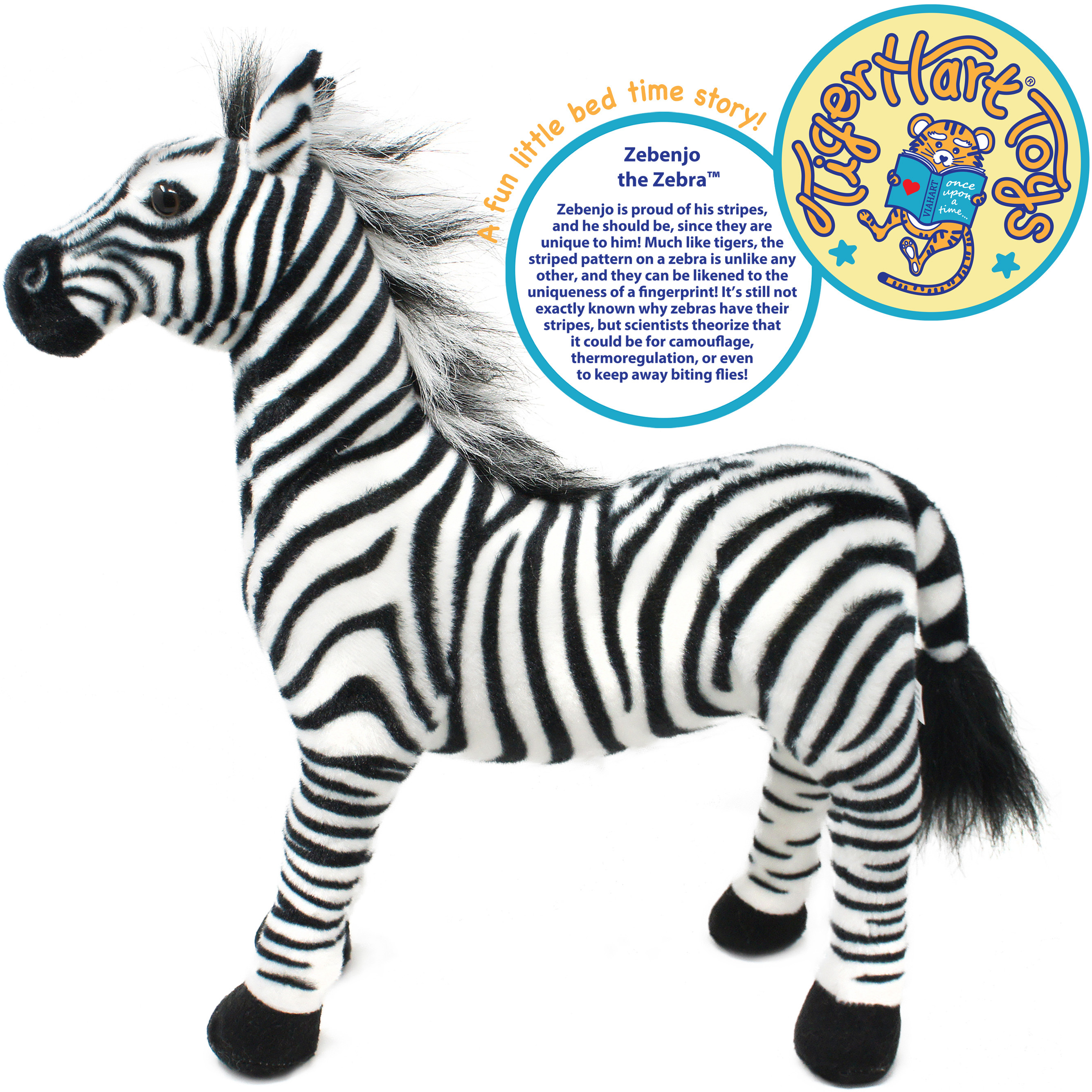 Zebenjo The Zebra - 16 Inch Stuffed Animal Plush - Image 2