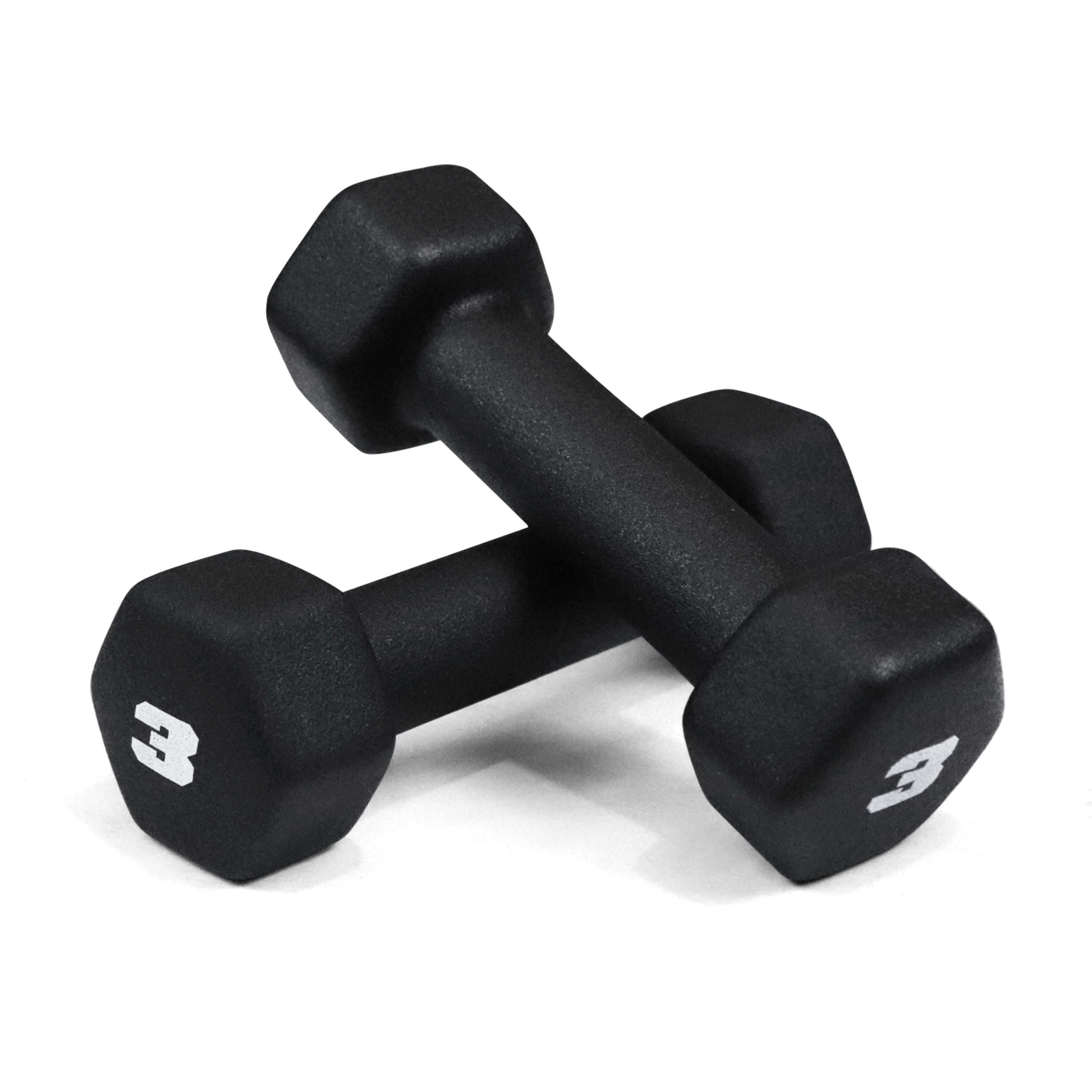 CAPHAUS Black Neoprene Dumbbells, Anti-slip Grip & Anti-roll Hexagon Shape, Muscle Building, Strength Building & Body Toning, Multiple Sizes, Sold in Pairs - Image 4