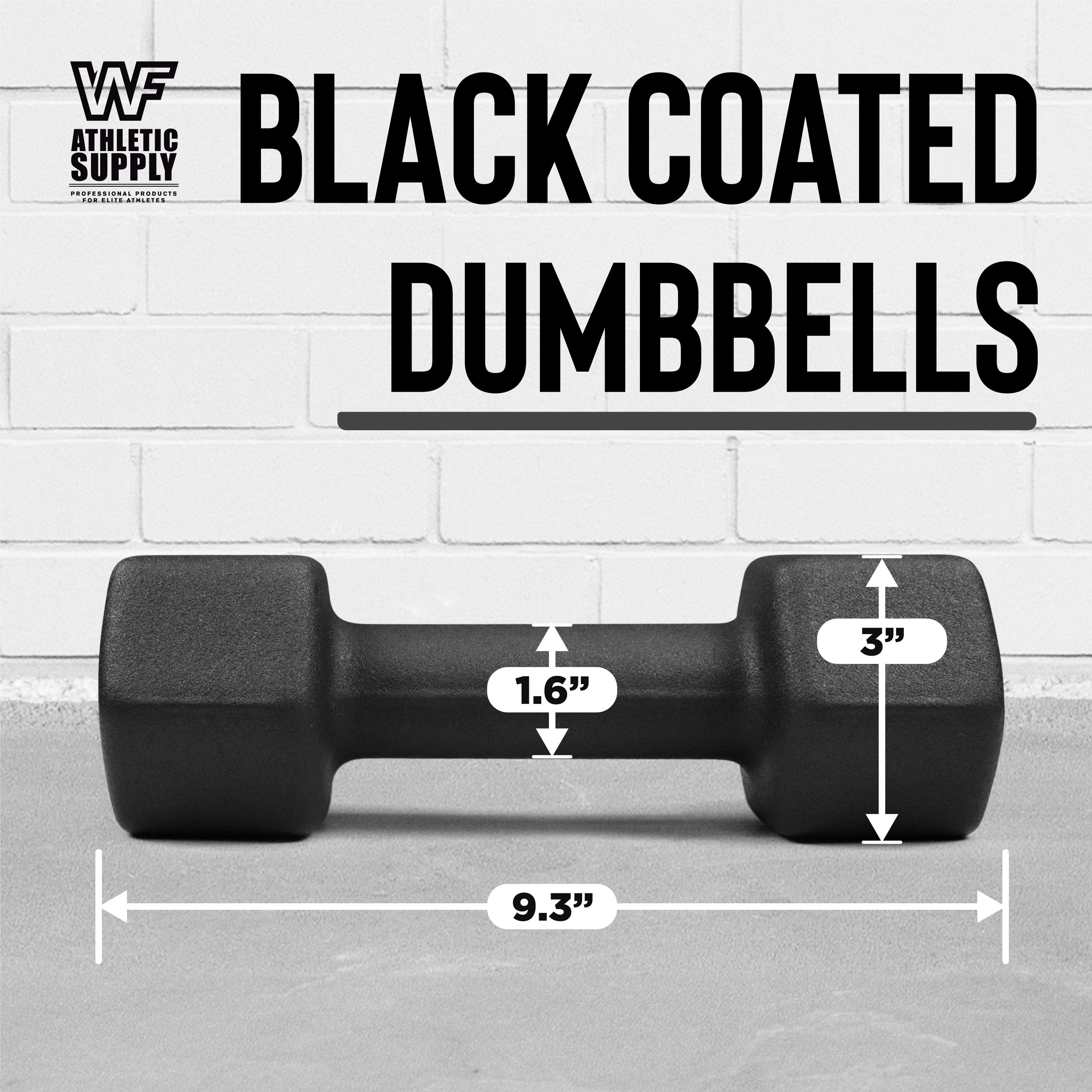 CAPHAUS Black Neoprene Dumbbells, Anti-slip Grip & Anti-roll Hexagon Shape, Muscle Building, Strength Building & Body Toning, Multiple Sizes, Sold in Pairs - Image 26