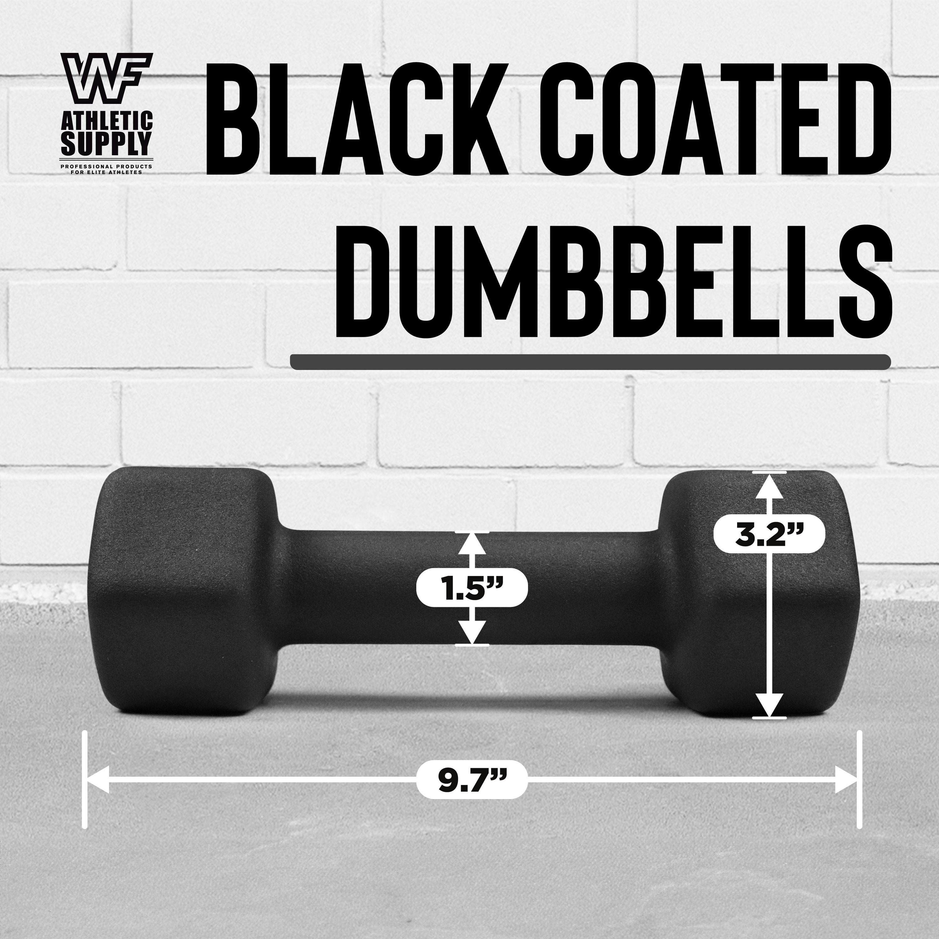 CAPHAUS Black Neoprene Dumbbells, Anti-slip Grip & Anti-roll Hexagon Shape, Muscle Building, Strength Building & Body Toning, Multiple Sizes, Sold in Pairs - Image 28