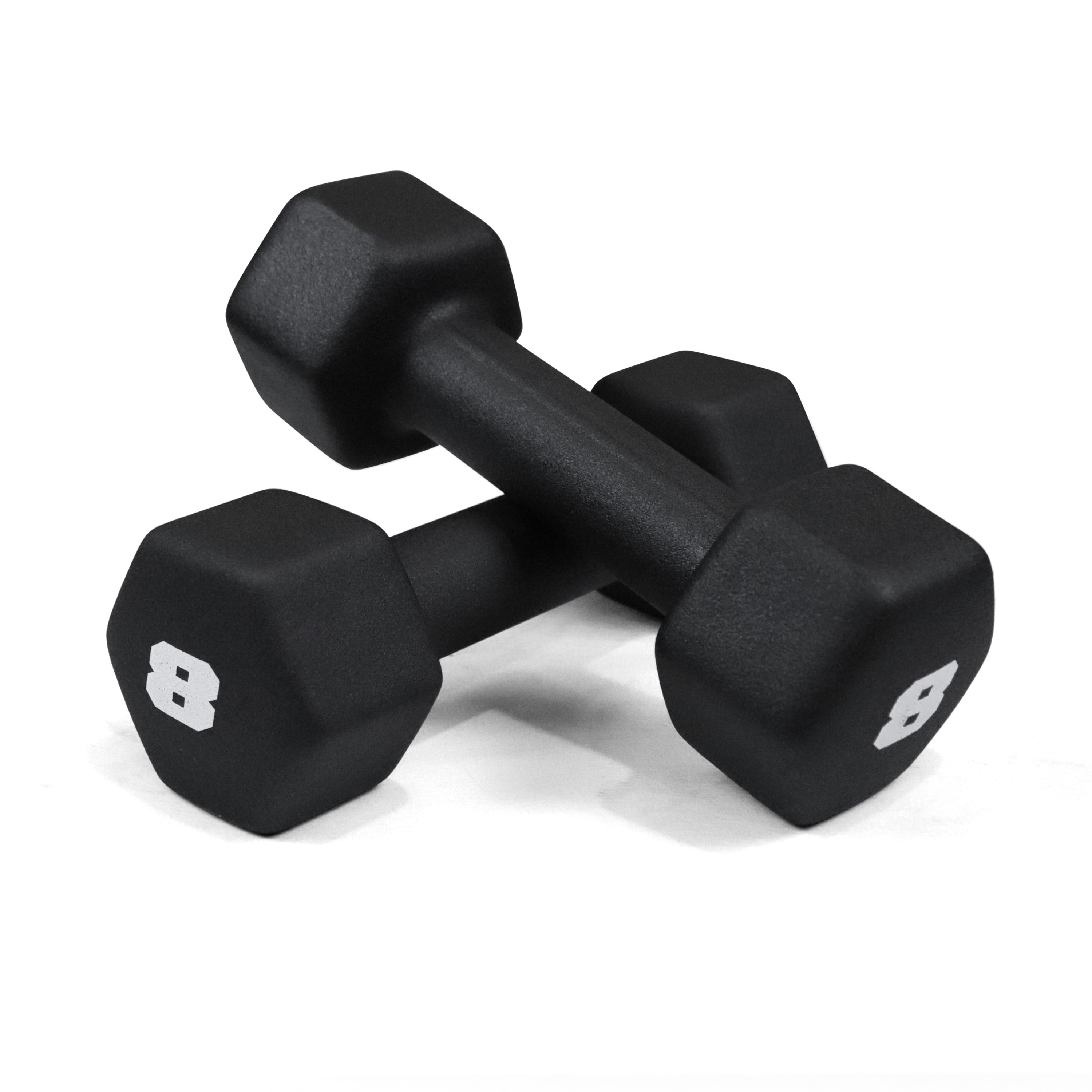 CAPHAUS Black Neoprene Dumbbells, Anti-slip Grip & Anti-roll Hexagon Shape, Muscle Building, Strength Building & Body Toning, Multiple Sizes, Sold in Pairs - Image 14