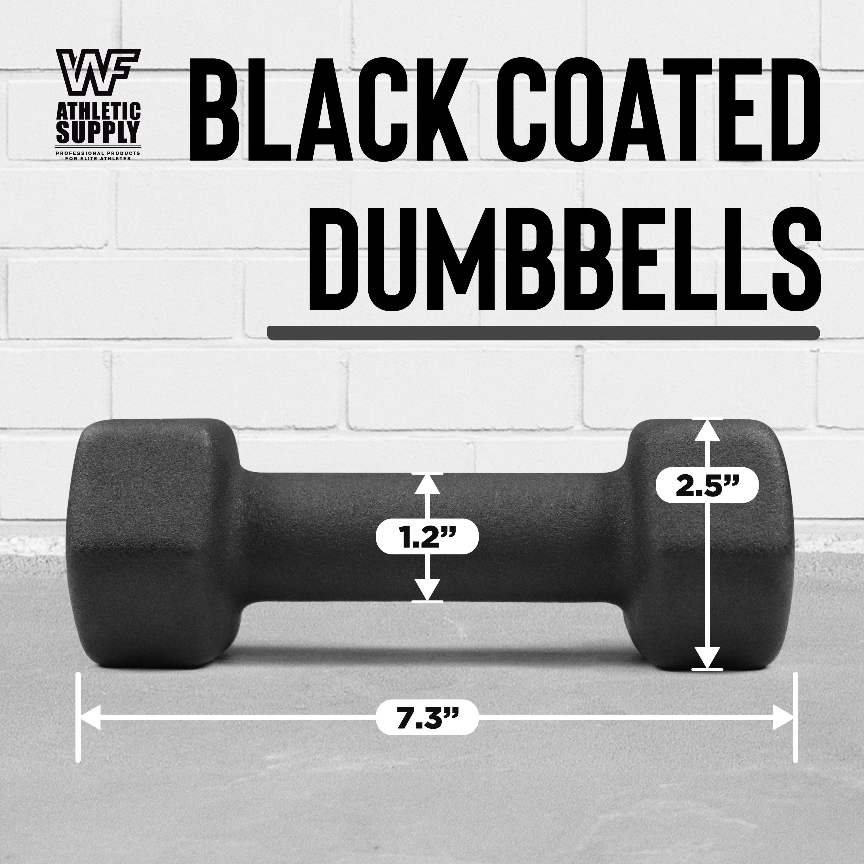 CAPHAUS Black Neoprene Dumbbells, Anti-slip Grip & Anti-roll Hexagon Shape, Muscle Building, Strength Building & Body Toning, Multiple Sizes, Sold in Pairs - Image 13