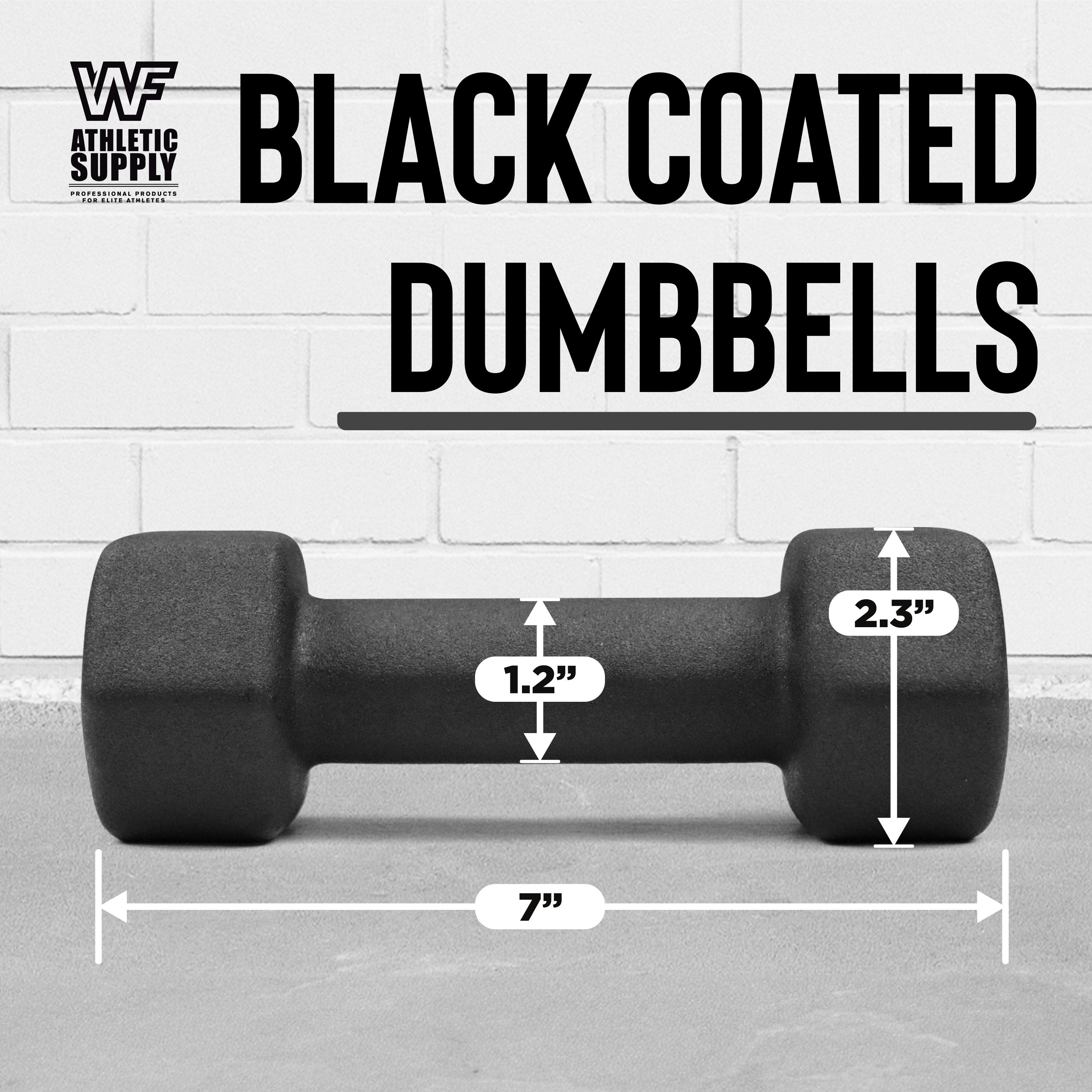 CAPHAUS Black Neoprene Dumbbells, Anti-slip Grip & Anti-roll Hexagon Shape, Muscle Building, Strength Building & Body Toning, Multiple Sizes, Sold in Pairs - Image 9