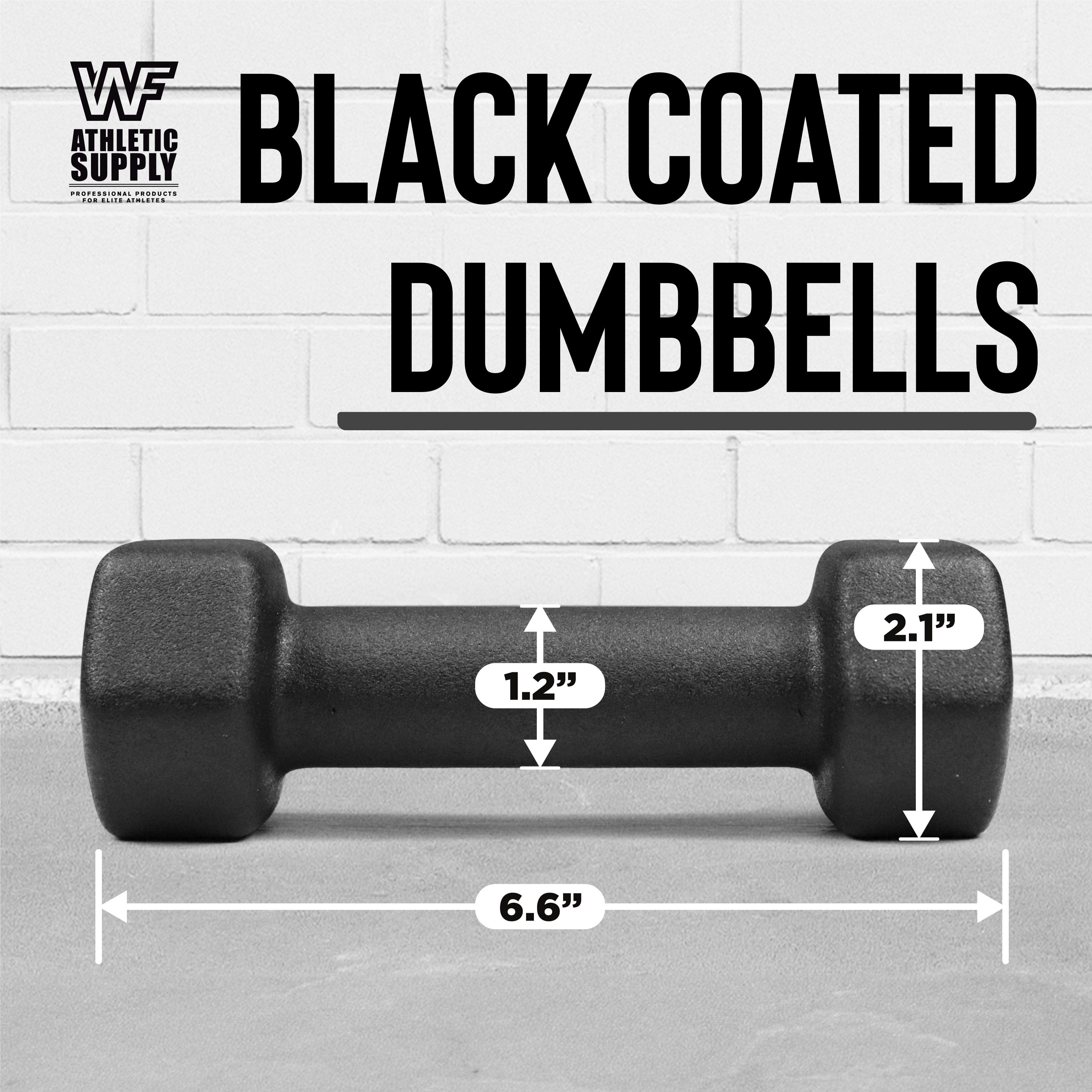 CAPHAUS Black Neoprene Dumbbells, Anti-slip Grip & Anti-roll Hexagon Shape, Muscle Building, Strength Building & Body Toning, Multiple Sizes, Sold in Pairs - Image 5