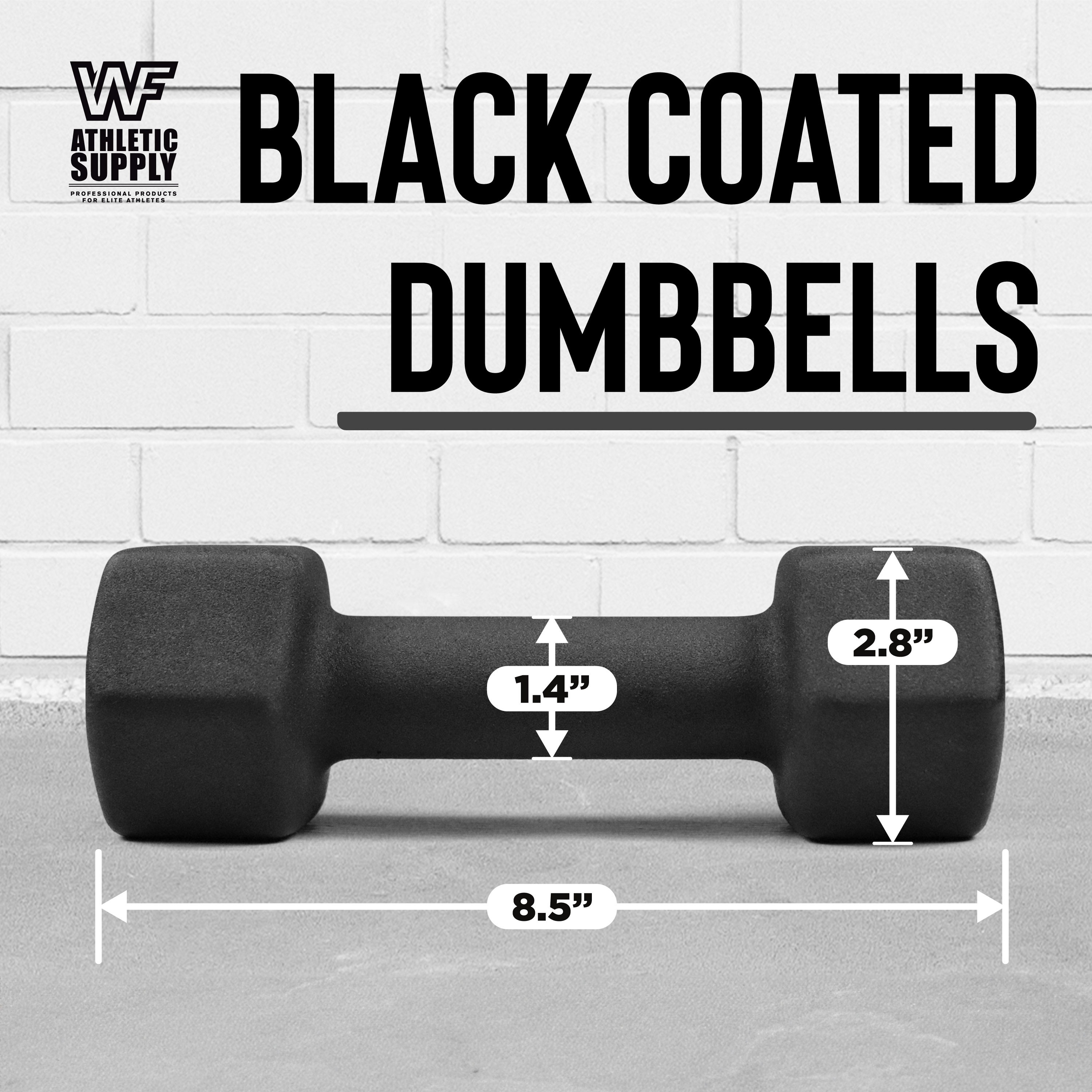 CAPHAUS Black Neoprene Dumbbells, Anti-slip Grip & Anti-roll Hexagon Shape, Muscle Building, Strength Building & Body Toning, Multiple Sizes, Sold in Pairs - Image 21