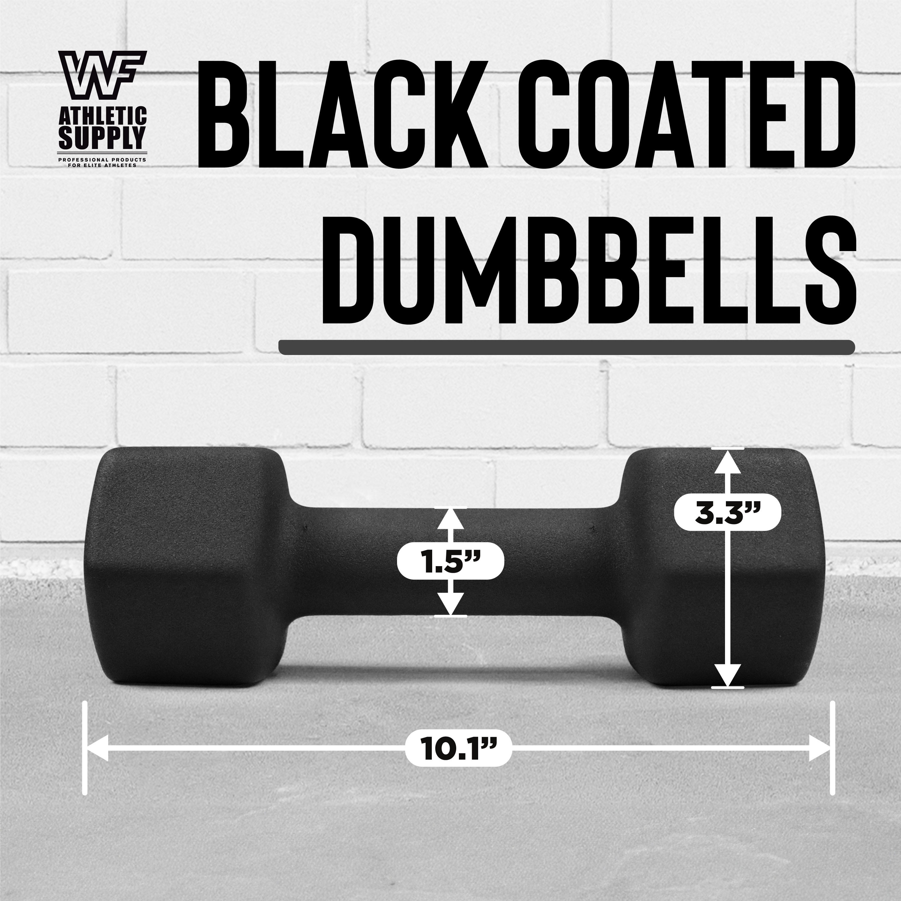 CAPHAUS Black Neoprene Dumbbells, Anti-slip Grip & Anti-roll Hexagon Shape, Muscle Building, Strength Building & Body Toning, Multiple Sizes, Sold in Pairs - Image 30