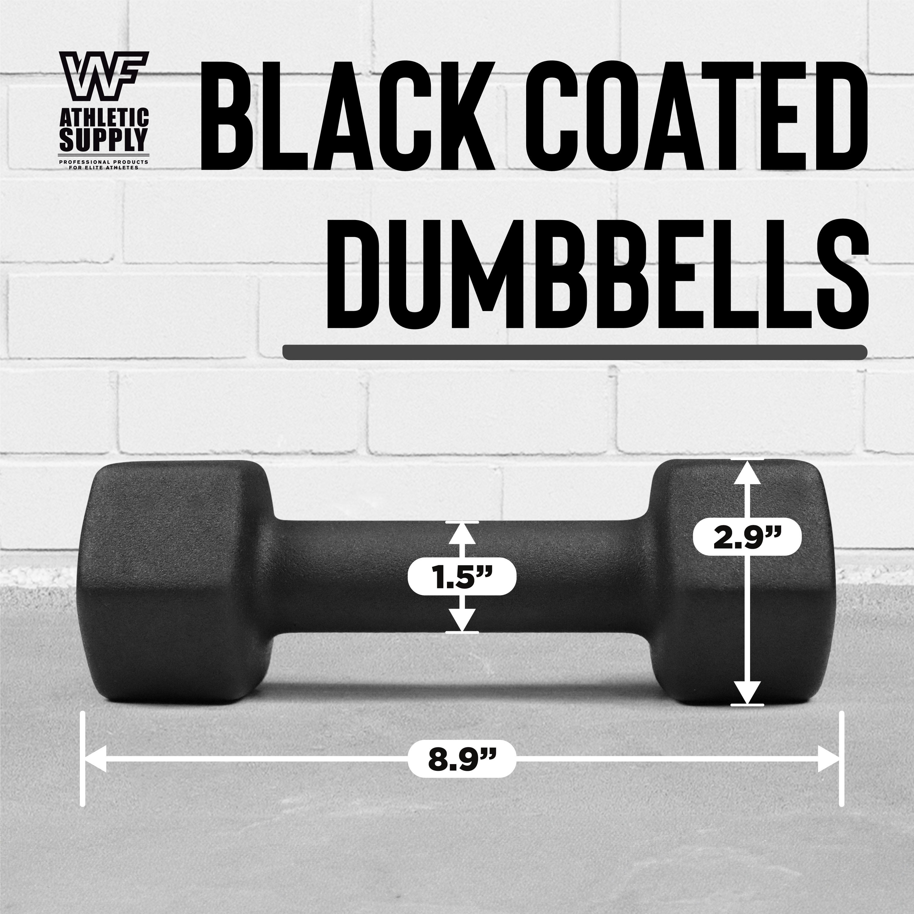 CAPHAUS Black Neoprene Dumbbells, Anti-slip Grip & Anti-roll Hexagon Shape, Muscle Building, Strength Building & Body Toning, Multiple Sizes, Sold in Pairs - Image 24