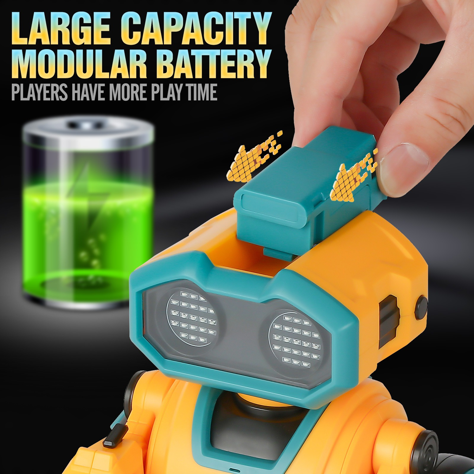 AI RC Robot for Kids with Gesture Induction Interactive Facial Expression Intelligent Remote Control Smart Robo with Magic Voice Record LED eyes Programming Touch Induction Robot Gift for Kids - Image 4