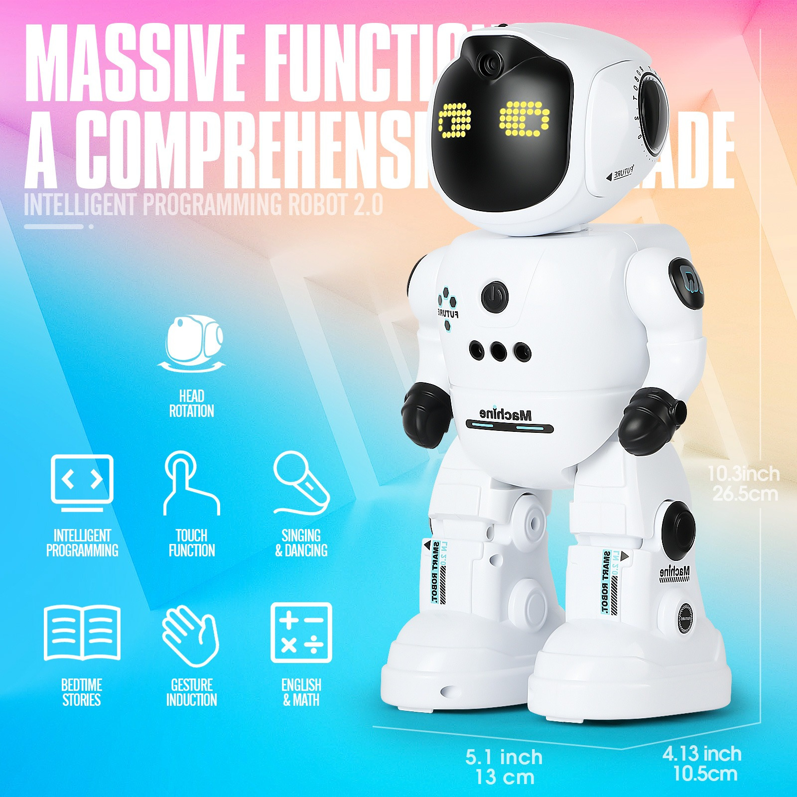 Smart RC Robot Remote Control Robo Toys RC Robots with Gesture Control and Interactive Intelligent Programming Warriors as Christmas Gift for Kids 5-7
