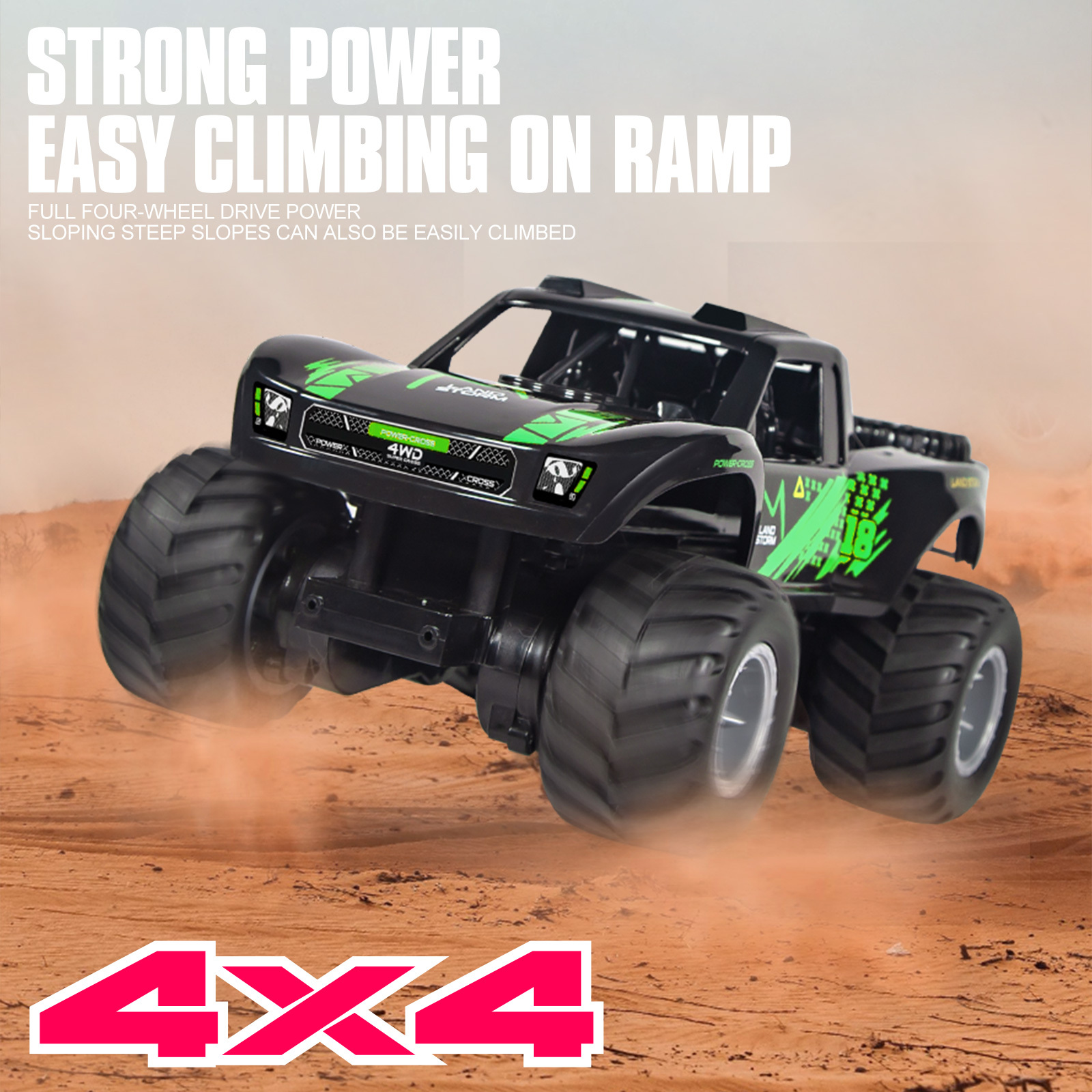RC Trucks 4x4 Offroad Waterproof 1:16 Amphibious Remote Control Car with 2 Rechargeable Battery 4WD All Terrain Monster Truck RC Car for Boys 4-7 gift present - Image 9