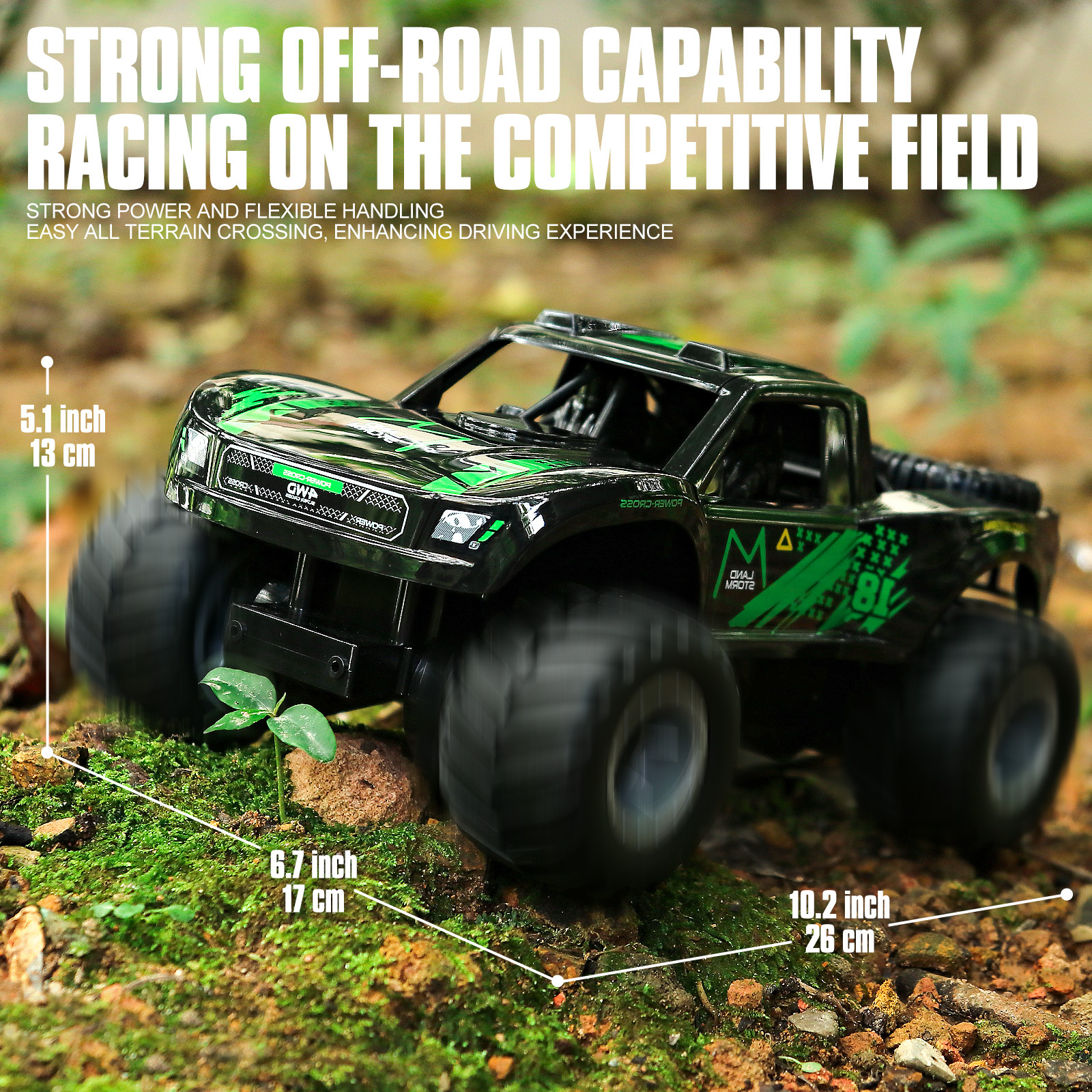 RC Trucks 4x4 Offroad Waterproof 1:16 Amphibious Remote Control Car with 2 Rechargeable Battery 4WD All Terrain Monster Truck RC Car for Boys 4-7 gift present - Image 7