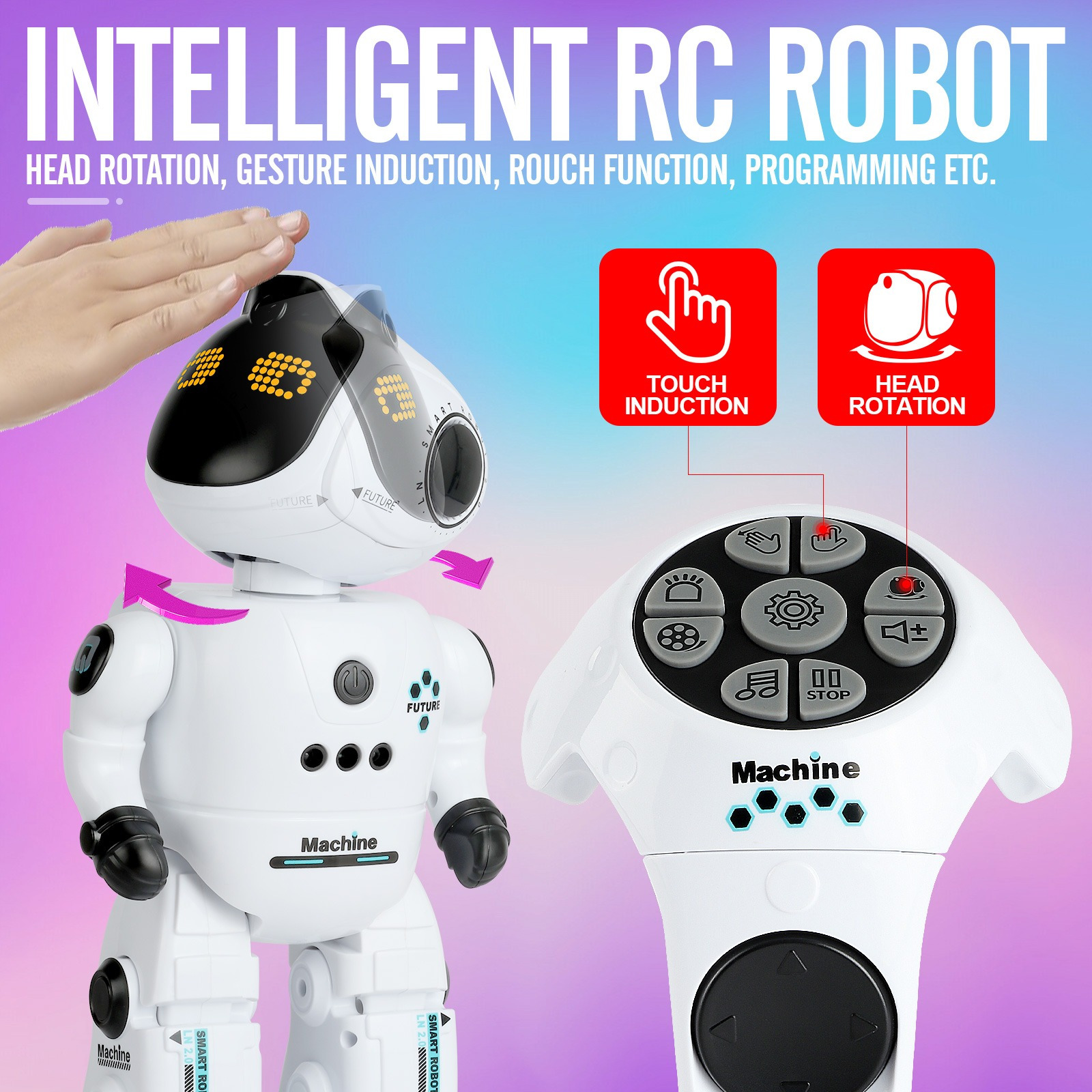 Smart RC Robot Remote Control Robo Toys RC Robots with Gesture Control and Interactive Intelligent Programming Warriors as Christmas Gift for Kids 5-7 - Image 2