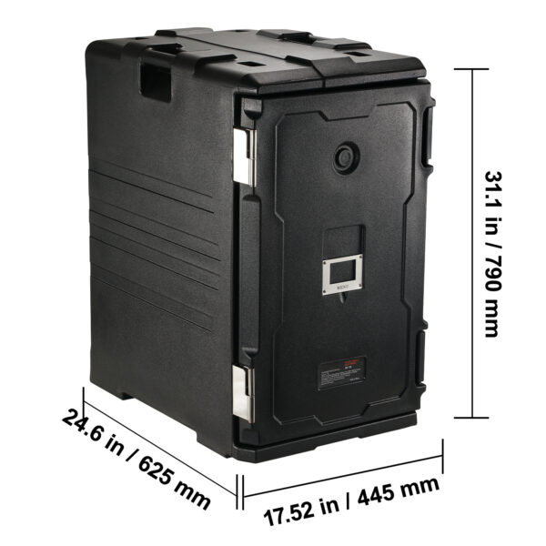 VEVOR Insulated Food Pan Carrier, 109 Qt Hot Box for Catering, LLDPE Food Box Carrier with Double Buckles, Front Loading Food Warmer with Handles, End Loader with Wheels for Restaurant, Canteen, etc. - Image 9