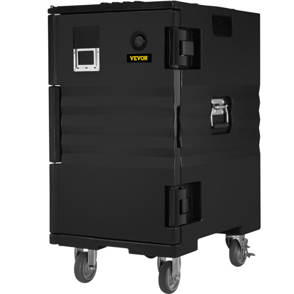 VEVOR Insulated Food Pan Carrier, 109 Qt Hot Box for Catering, LLDPE Food Box Carrier with Double Buckles, Front Loading Food Warmer with Handles, End Loader with Wheels for Restaurant, Canteen, etc. - Image 2