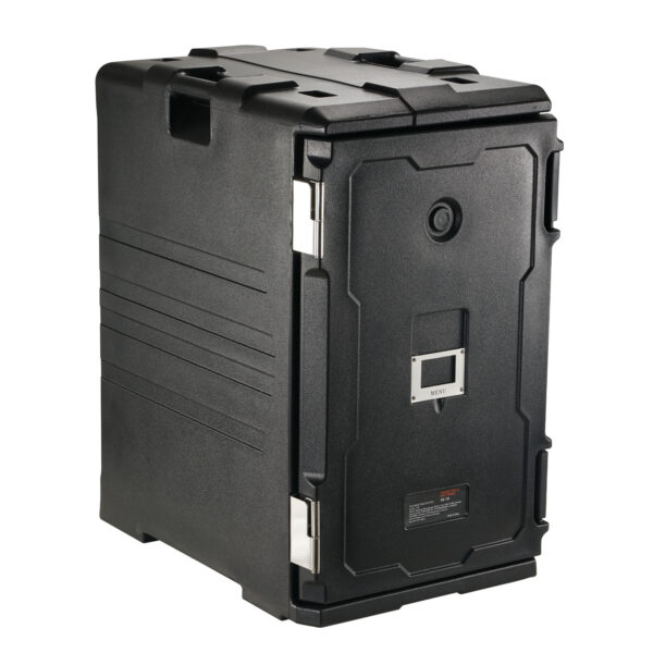 VEVOR Insulated Food Pan Carrier, 109 Qt Hot Box for Catering, LLDPE Food Box Carrier with Double Buckles, Front Loading Food Warmer with Handles, End Loader with Wheels for Restaurant, Canteen, etc.