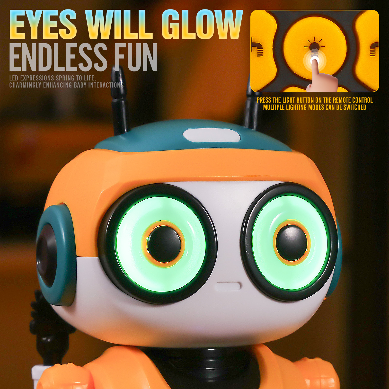 AI Interactive RC Robot facial expression Intelligent Remote Control Smart Robo with Magic Voice Record LED eyes Gesture Induction Programming Touch Induction Robot Gift for Kids - Image 4