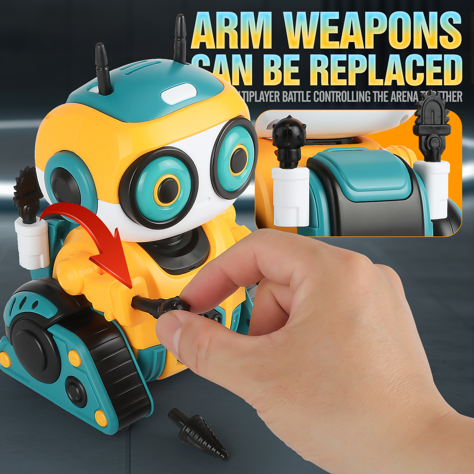 AI Interactive RC Robot facial expression Intelligent Remote Control Smart Robo with Magic Voice Record LED eyes Gesture Induction Programming Touch Induction Robot Gift for Kids - Image 3