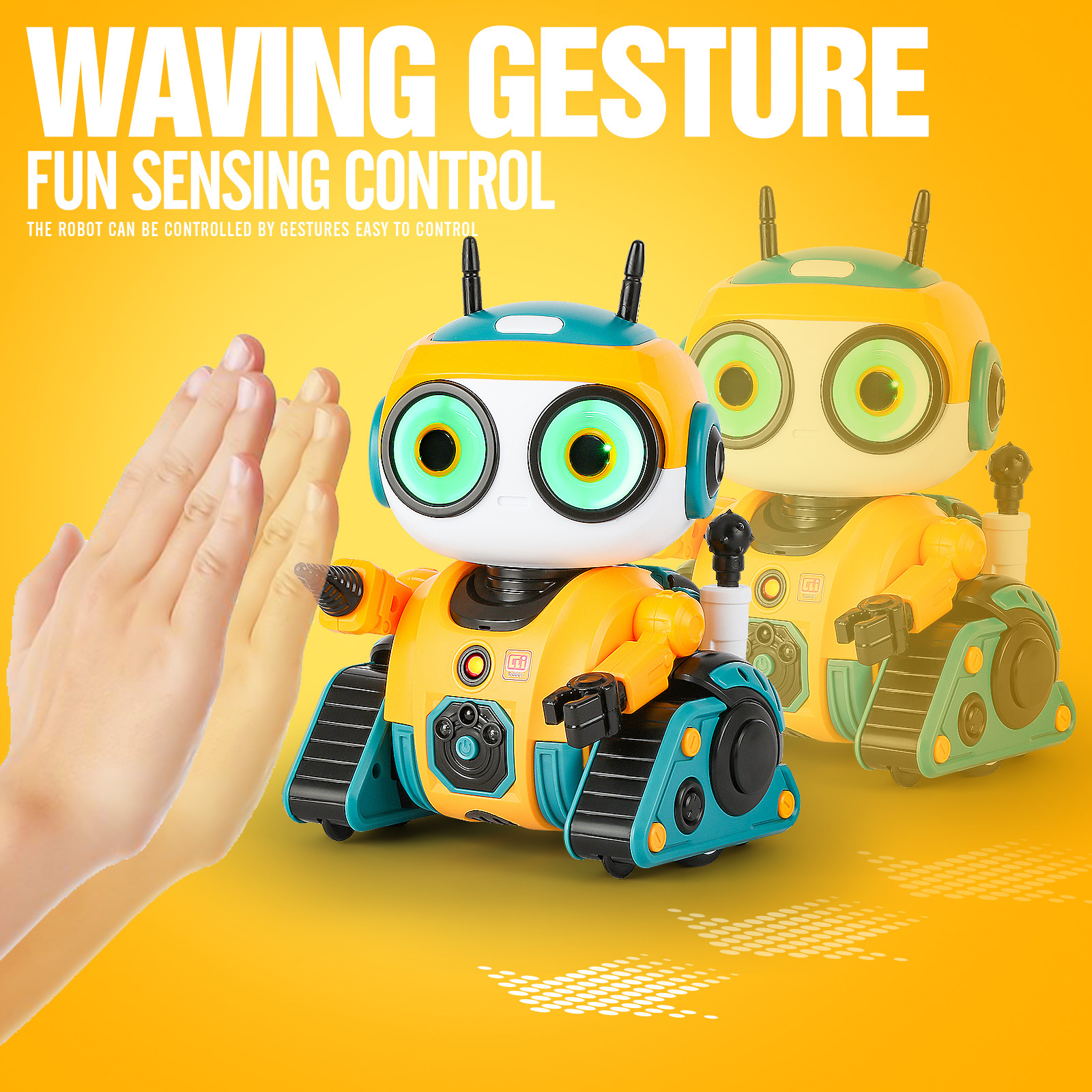 AI Interactive RC Robot facial expression Intelligent Remote Control Smart Robo with Magic Voice Record LED eyes Gesture Induction Programming Touch Induction Robot Gift for Kids - Image 5
