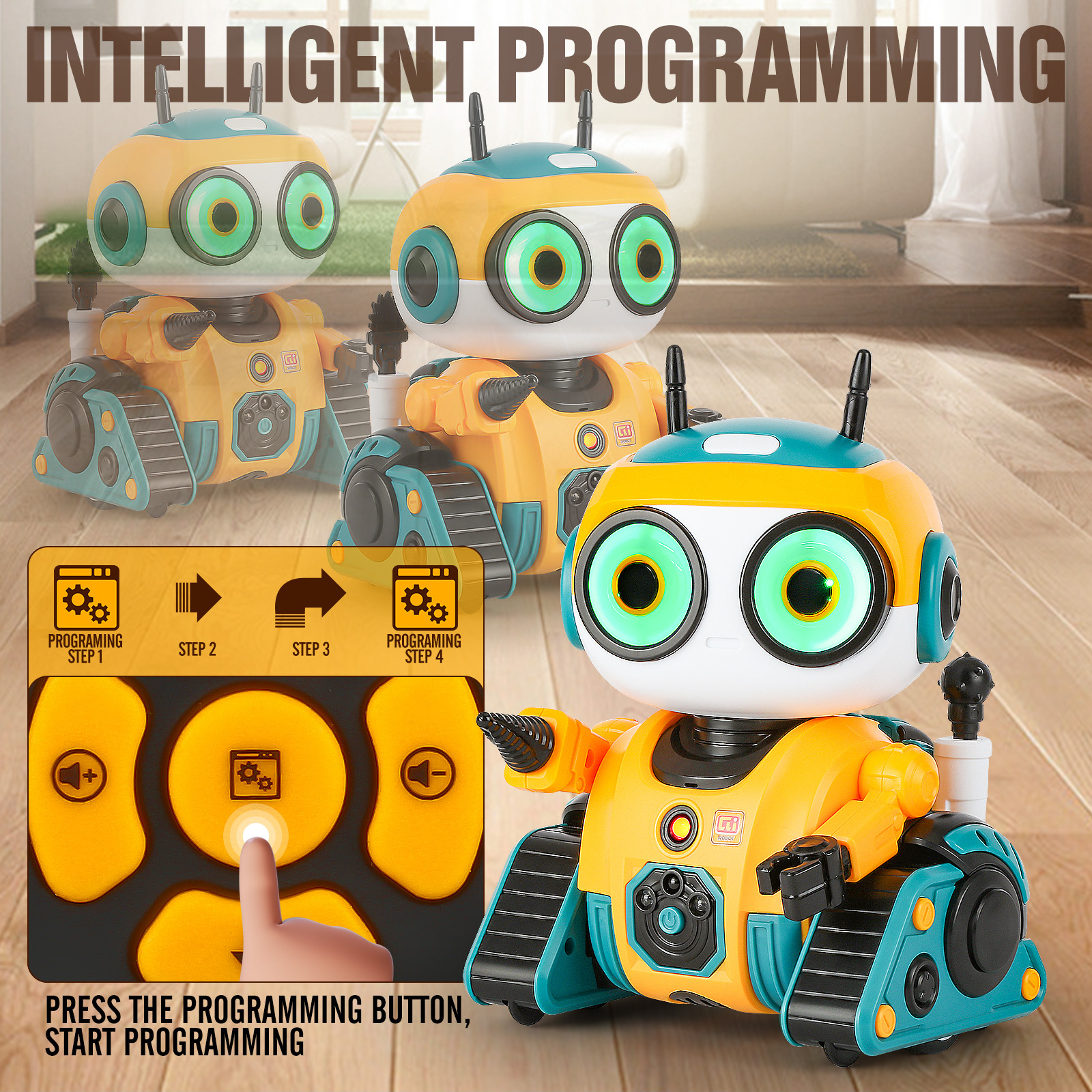 AI Interactive RC Robot facial expression Intelligent Remote Control Smart Robo with Magic Voice Record LED eyes Gesture Induction Programming Touch Induction Robot Gift for Kids - Image 7