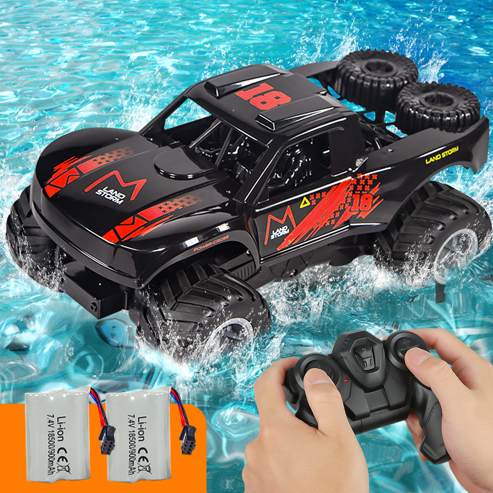RC Trucks 4x4 Offroad Waterproof 1:16 Amphibious Remote Control Car with 2 Rechargeable Battery 4WD All Terrain Monster Truck RC Car for Boys 4-7 gift present - Image 24