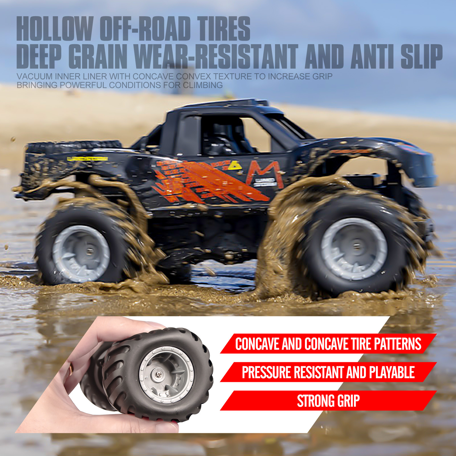 RC Trucks 4x4 Offroad Waterproof 1:16 Amphibious Remote Control Car with 2 Rechargeable Battery 4WD All Terrain Monster Truck RC Car for Boys 4-7 gift present - Image 22