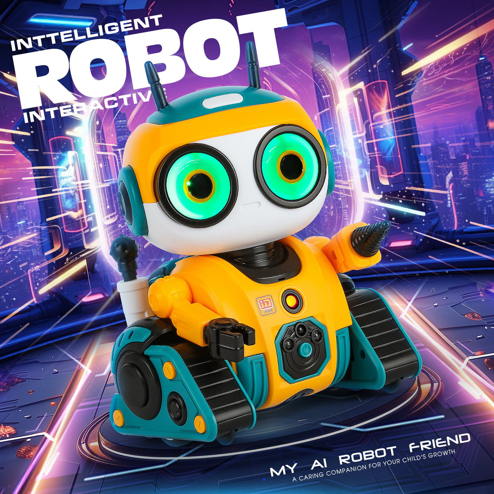 AI Interactive RC Robot facial expression Intelligent Remote Control Smart Robo with Magic Voice Record LED eyes Gesture Induction Programming Touch Induction Robot Gift for Kids