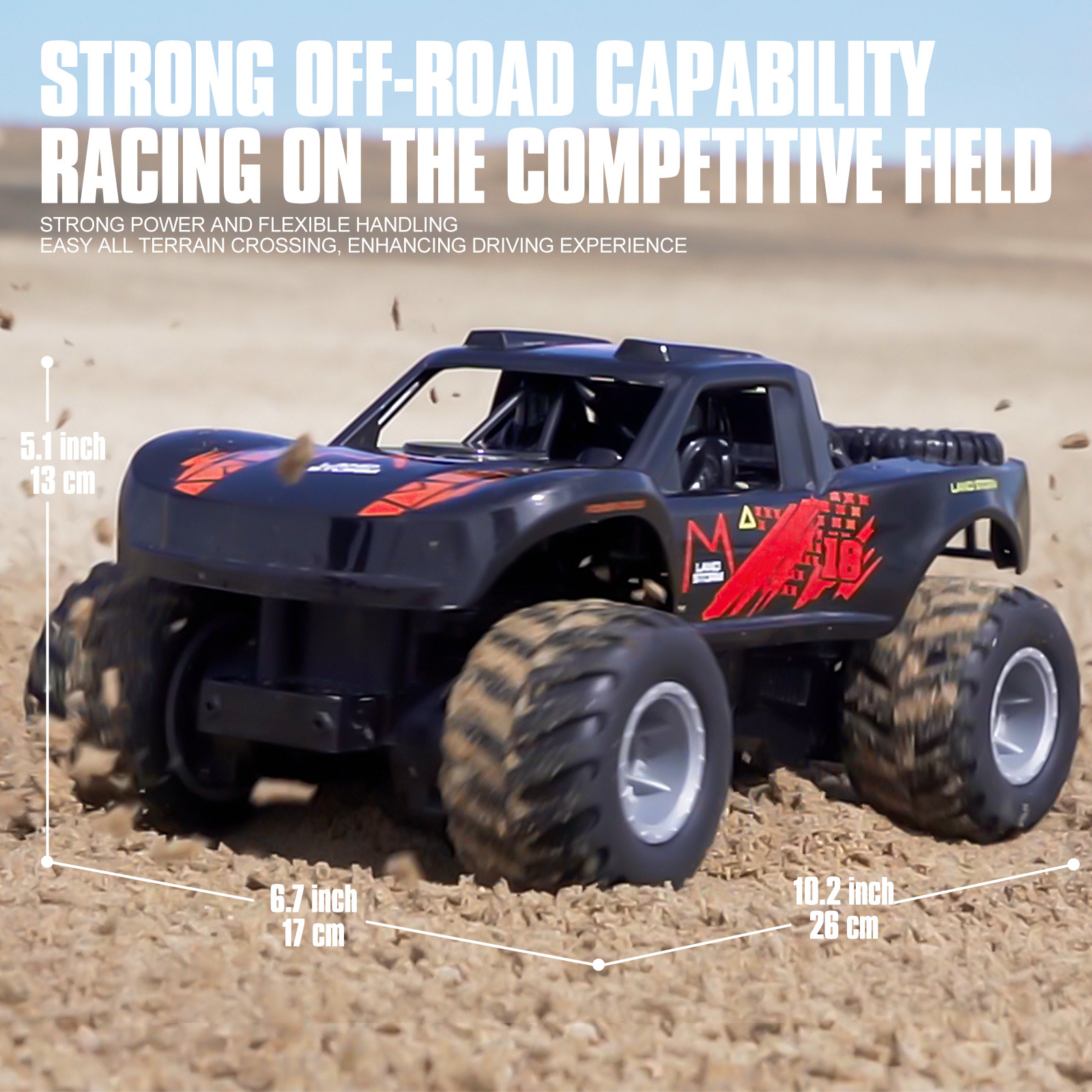 RC amphibious remote-controlled off-road vehicle Orange, four-wheel drive climbing car, High horsepower toy racing toy car, 6-12 year old boy outdoor toy great gift for boys - Image 5