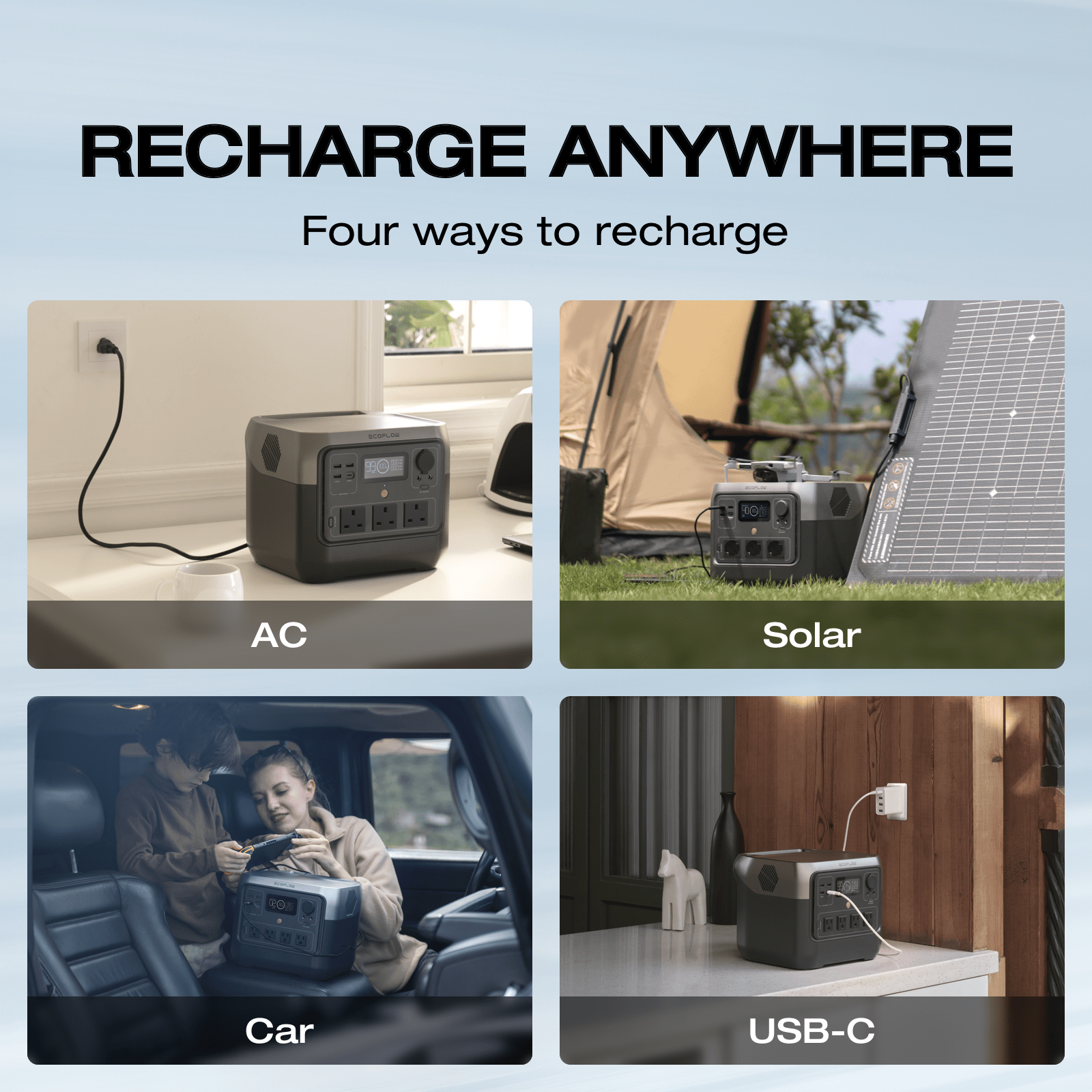 ECOFLOW Portable Power Station RIVER 2 Pro 700, 716Wh LiFePO4 Battery, 70 Min Fast Charging, 4X800W AC Outlets, Solar Power Bank for Outdoor Camping/RVs/Home Use Black (Solar Panel Optional, Father's Day) - Image 8