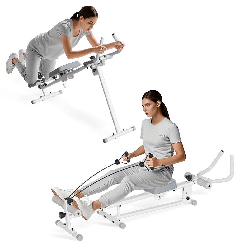 UMAY Rowing Machine for Home Foldable & Easy Set Up, 4 in 1 Multi-Function Rowing Machine with Adjustable Height Level, Machine 300 lbs Capacity, Adjustable Tension - Image 2