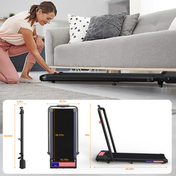Treadmills, Treadmill Under Desk Walking Pad,2 in 1 Folding Treadmill for Home/Office with Remote Control and APP，Large Screen - Image 24