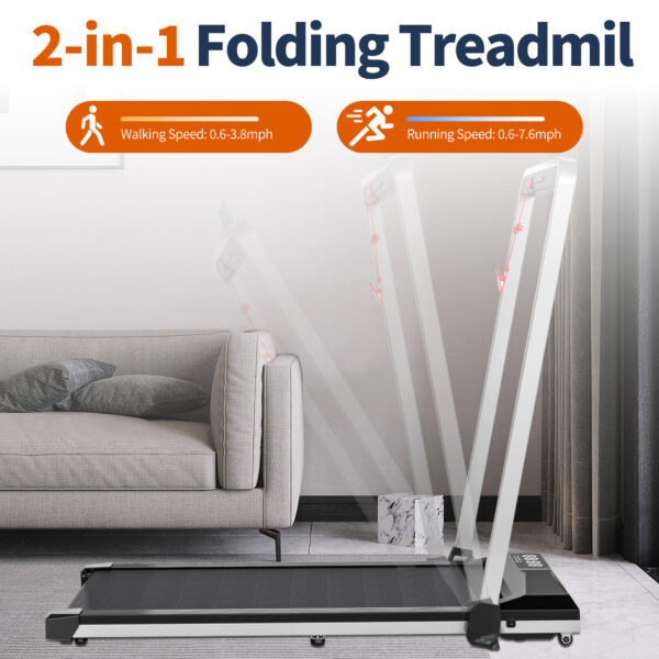 Treadmills, Treadmill Under Desk Walking Pad,2 in 1 Folding Treadmill for Home/Office with Remote Control and APP，Large Screen - Image 6