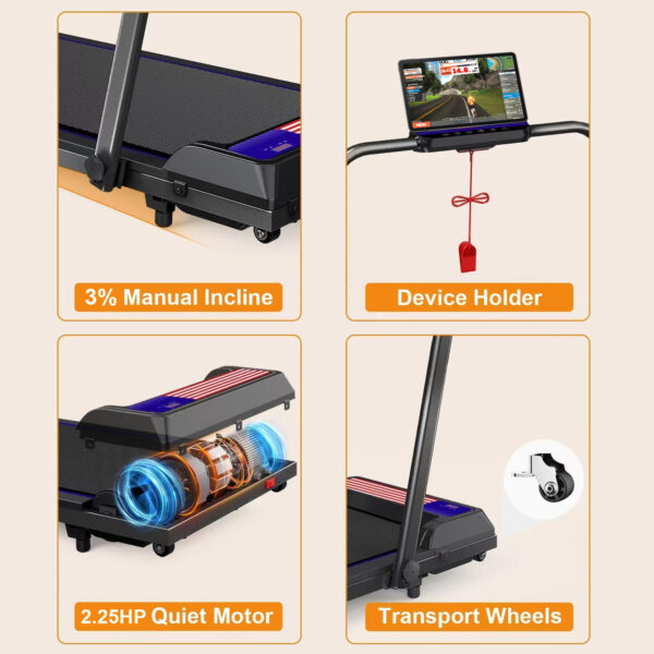 Treadmills, Treadmill Under Desk Walking Pad,2 in 1 Folding Treadmill for Home/Office with Remote Control and APP，Large Screen - Image 22