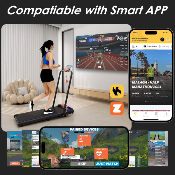 Treadmills, Treadmill Under Desk Walking Pad,2 in 1 Folding Treadmill for Home/Office with Remote Control and APP，Large Screen - Image 20
