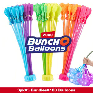 ZURU Bunch O Balloons, 100+ Rapid-Filling Self-Sealing Tropical Colored Water Balloons for Outdoor Family, Friends, Teens, Adults Party, Tropical Party, Children Summer Fun, Summer Toys 3 Bundles in 1 Pack (100 Balloons)