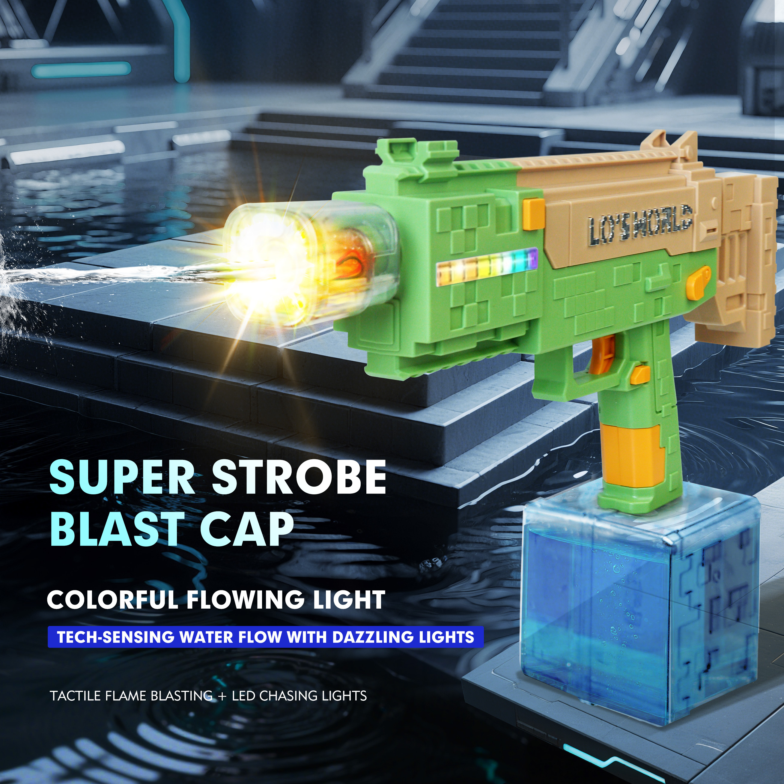 rechargeable water gun,Electric water guns for adults and children, automatic water spray guns, the strongest automatic water guns, outdoor water toy games for swimming pools. New water gun with LED light - Image 7