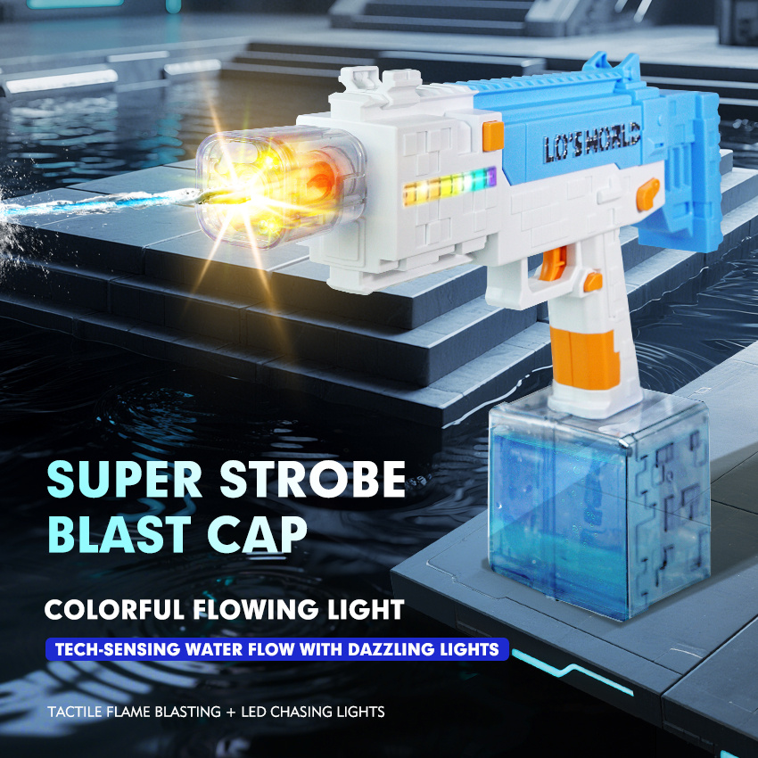 rechargeable water gun,Electric water guns for adults and children, automatic water spray guns, the strongest automatic water guns, outdoor water toy games for swimming pools. New water gun with LED light - Image 8