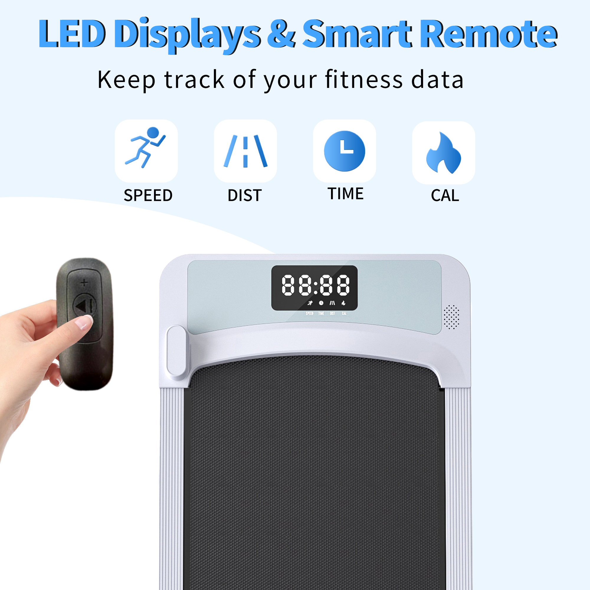 Treadmills, 3 in 1 Portable Treadmill and Walking Pad, with Incline for Home/Office, Remote Control and LED Display - Image 25