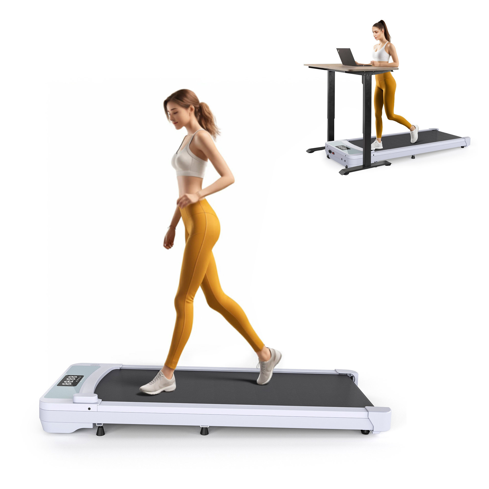 Treadmills, 3 in 1 Portable Treadmill and Walking Pad, with Incline for Home/Office, Remote Control and LED Display - Image 5