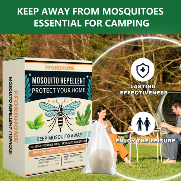 【Natural Mosquito Repellent Paper Balls】Mosquito Repellent for Patio，Long-lasting 60-Day Protection | Multi-Scene Use for Outdoor Camping/Home & Garden | Peppermint & Citronella Essential Oil Formula | Slow-Release Technology - Image 3