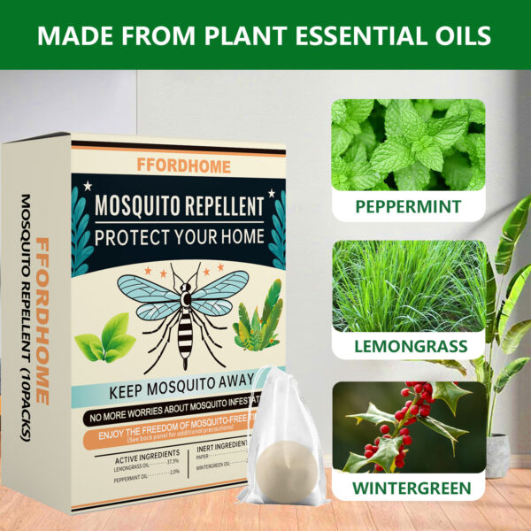 【Natural Mosquito Repellent Paper Balls】Mosquito Repellent for Patio，Long-lasting 60-Day Protection | Multi-Scene Use for Outdoor Camping/Home & Garden | Peppermint & Citronella Essential Oil Formula | Slow-Release Technology - Image 2