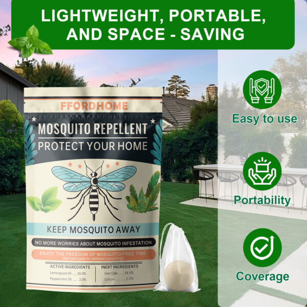 【Natural Mosquito Repellent Paper Balls】Mosquito Repellent for Patio，Long-lasting 60-Day Protection | Multi-Scene Use for Outdoor Camping/Home & Garden | Peppermint & Citronella Essential Oil Formula | Slow-Release Technology - Image 13