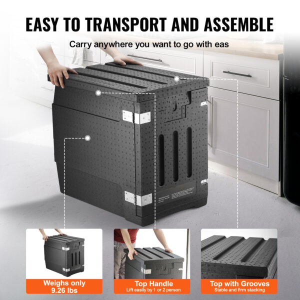 VEVOR Insulated Food Pan Carrier, 82 Qt Hot Box for Catering, LLDPE Food Box Carrier with Double Buckles, Front Loading Food Warmer for Restaurant, Canteen, etc. - Image 6