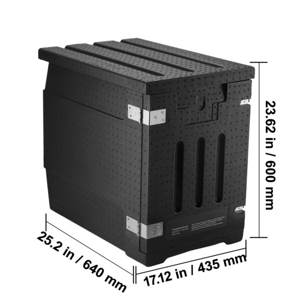 VEVOR Insulated Food Pan Carrier, 82 Qt Hot Box for Catering, LLDPE Food Box Carrier with Double Buckles, Front Loading Food Warmer for Restaurant, Canteen, etc. - Image 4