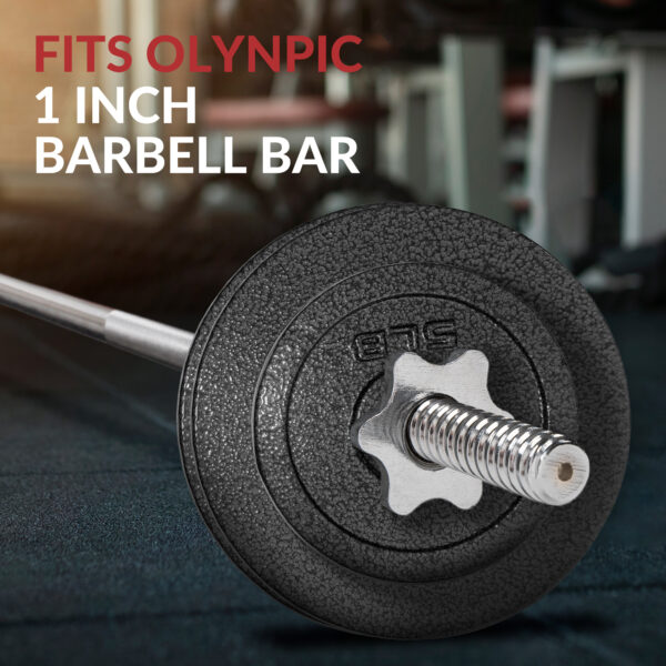 Adjustable 1-Inch Cast Iron Weight Plate Set with 5FT Barbell and Star Locks – Home Gym Fitness Barbell Set for Strength Training, Multiple Weight Options - Image 30