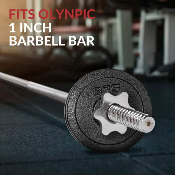 Adjustable 1-Inch Cast Iron Weight Plate Set with 5FT Barbell and Star Locks – Home Gym Fitness Barbell Set for Strength Training, Multiple Weight Options - Image 20