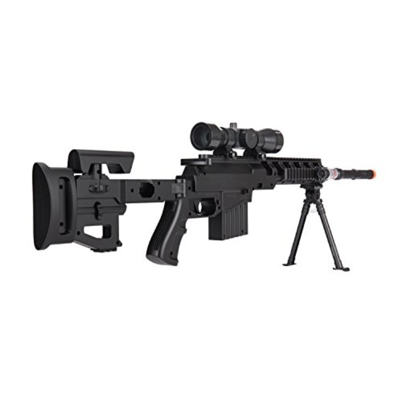 CQB P1402 Spring Airsoft Tactical Sniper Rifle Gun : Folding Stock + Flashlight + Bipod - Image 6